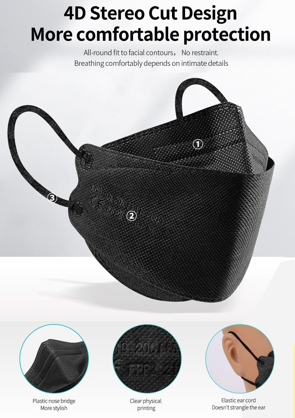 fpp2 CE Protective maske anti dust mask mouth mascarillas 4 Layers maskffp2 face mask KN95 facial masks  filter mask respirator