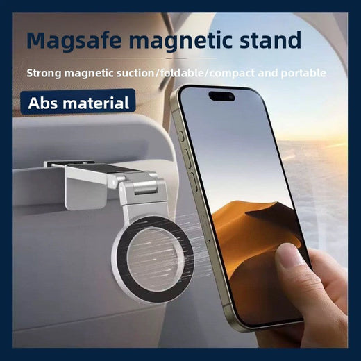 Universal Magnetic Phone Holder Travel Essentials Multi-axis Rotation Hands-Free Airplane Phone Mount Desktop Clip for Phone