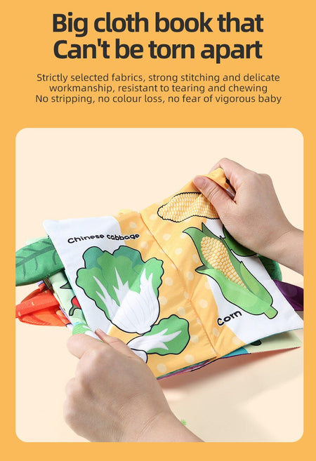 Baby Cloth Book Baby Toys 0-3 Year Old Infant Early Education Toys 6 Pages Cloth Book
