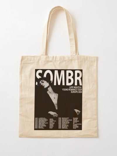 Sombr World Tour Tote Bag Shopping Bag Print Original Design White Unisex Travel Canvas Casual Bag Commuting Portable Handbags