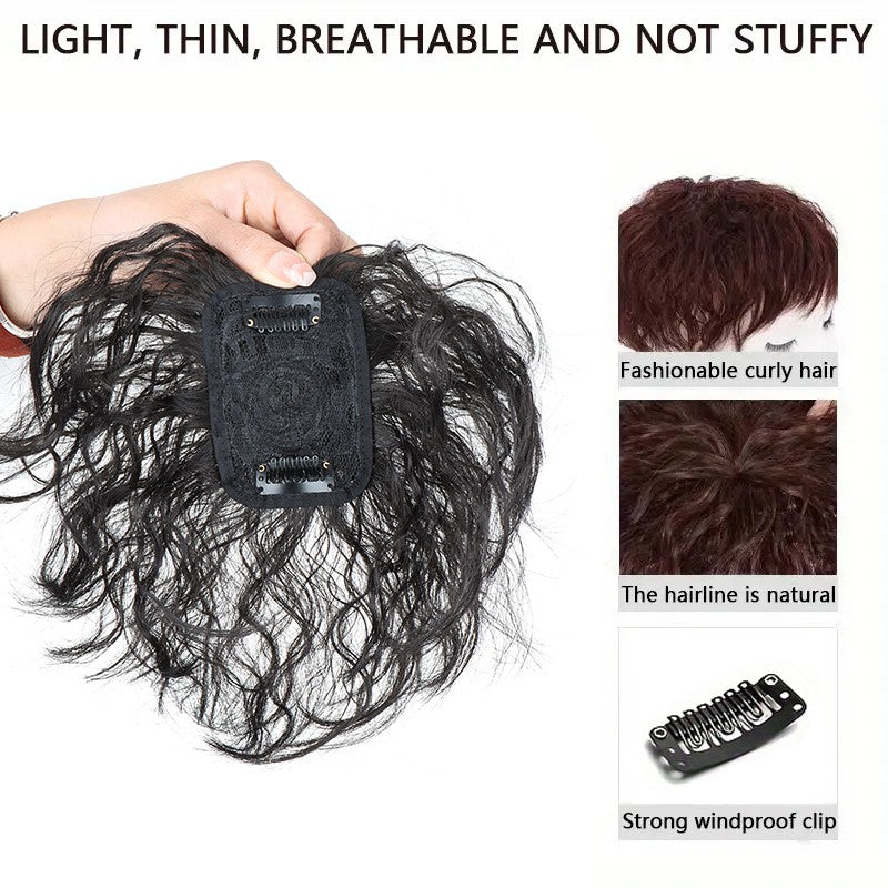 Synthetic 6Inch Clip In Hair Extension Short Curly Toupee Breathable Light Weight Hairpiece Increase Hair Volume