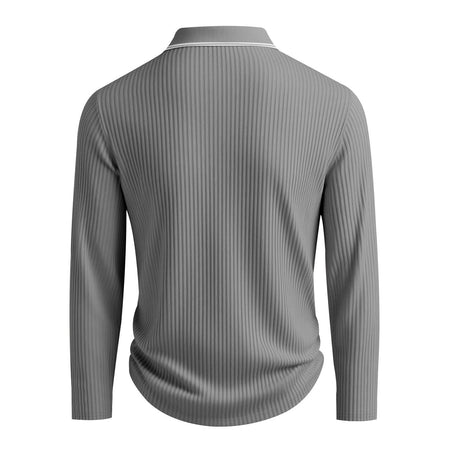 Spring And Autumn New Men's Striped Long Sleeve Polo Shirt Slim Fit Collar Multi Color Business And Leisure Versatile Men's Top