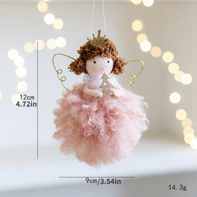New Christmas Plush Angel Doll Pendant Ornaments Xmas Tree Hanging Decorations For Home Festive Party Decor 2024 New Year Gifts