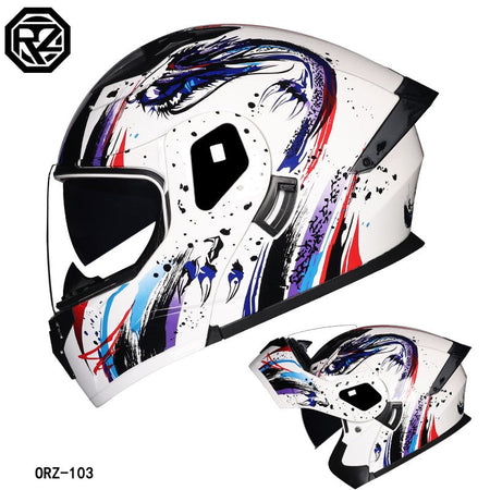ORZ's latest high-quality motorcycle modular flip helmet ABS material dual lens full helmet DOT batch
