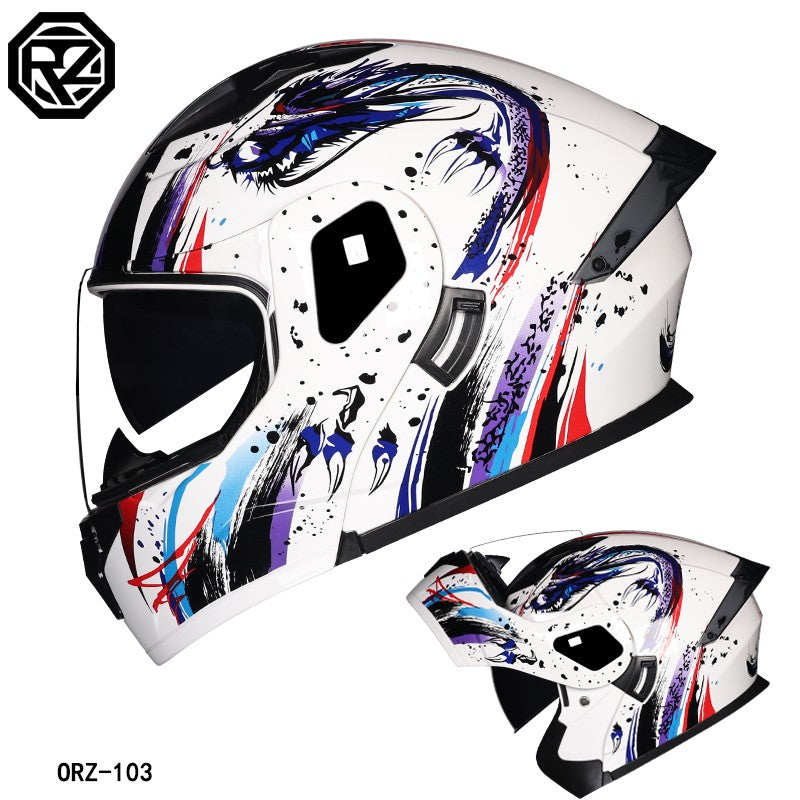 ORZ's latest high-quality motorcycle modular flip helmet ABS material dual lens full helmet DOT batch