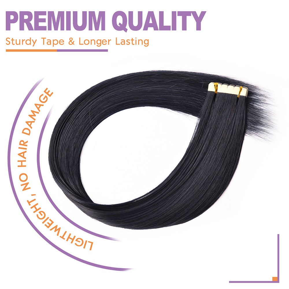 Synthetic Straight Tape In Hair Extensions 10pcs Natural Hair Extension 24inch For Women Invisible Double Sided Free Style