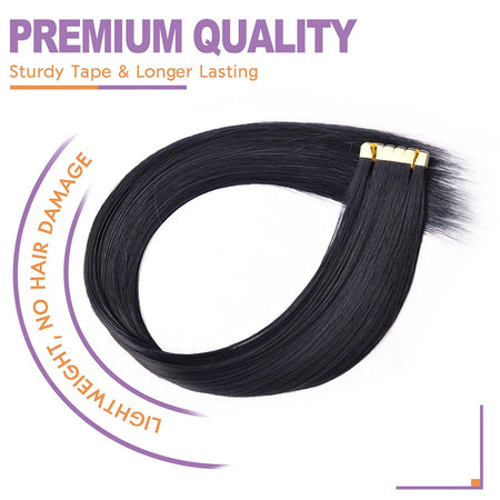 Synthetic Straight Tape In Hair Extensions 10pcs Natural Hair Extension 24inch For Women Invisible Double Sided Free Style