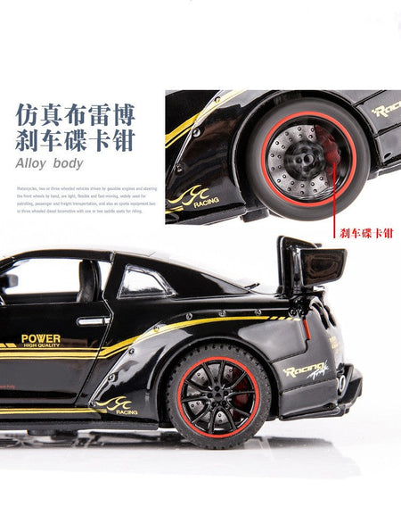 1:32 Nissan GTR R35 Racing Alloy Model Car Diecast Metal Toy Vehicle Model Collection Miniature Car Simulation Boy Birthday Gift