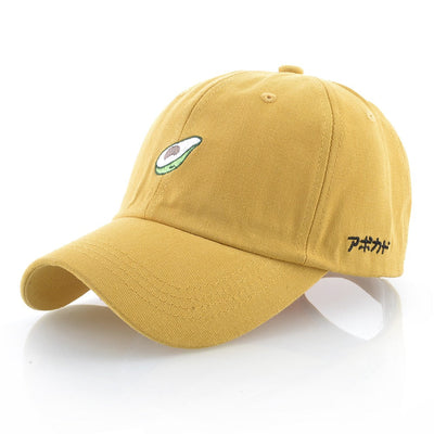 Fashion Baseball Cap With Avocado Embroidery Unisex Baseball Hats For Men Women Four Seasons Snapback Golf Dad Hats Cotton Bones