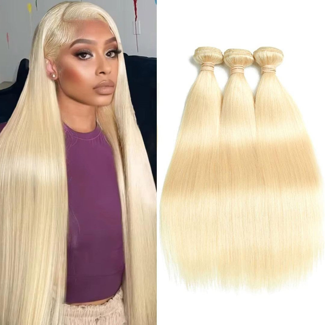 613 Blonde Bundles Human Hair 613 straight 1/3/4 pcs Bundles 34 36 38 40 inches Grade 12A Virgin Remy Hair Extensions