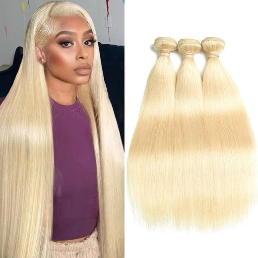 613 Blonde Bundles Human Hair 613 straight 1/3/4 pcs Bundles 34 36 38 40 inches Grade 12A Virgin Remy Hair Extensions