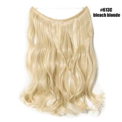 BENEHAIR Synthetic Invisible Wire No Clips In Hair Extensions Secret Fish Line Hairpieces Hair Extensions Fake Hair For Women