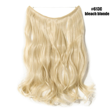 BENEHAIR Synthetic Invisible Wire No Clips In Hair Extensions Secret Fish Line Hairpieces Hair Extensions Fake Hair For Women