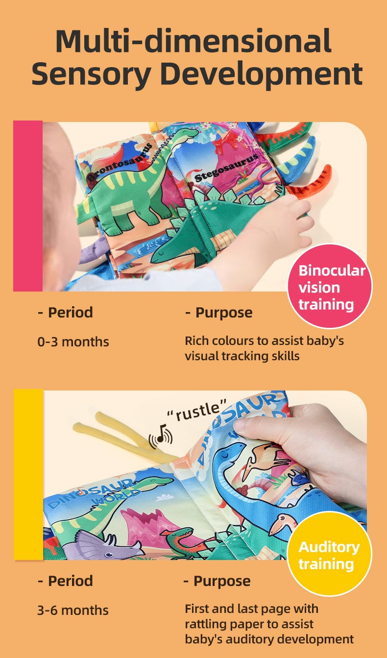 Baby Cloth Book Baby Toys 0-3 Year Old Infant Early Education Toys 6 Pages Cloth Book