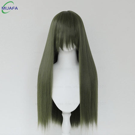 Very High Quality 400g 48 Colors 24Inch 60cm Long Straight Cosplay Wig With Bangs Heat Resistant Hair Anime Wigs + Wig Cap