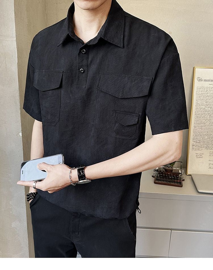 2025 High-end New Short-sleeved Men's Shirt Summer Fashion Trendy Brand Half-sleeved Thin Loose Casual Trend