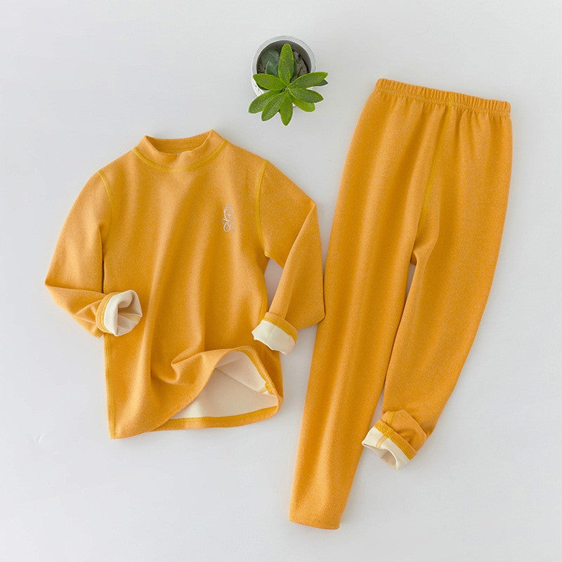 Kids Pajama Sets Autumn Winter Thermal Underwear Suit Girls Boys Cotton Outfits 3-14 Years Teens Clothes No Trace Warm Sleepwear