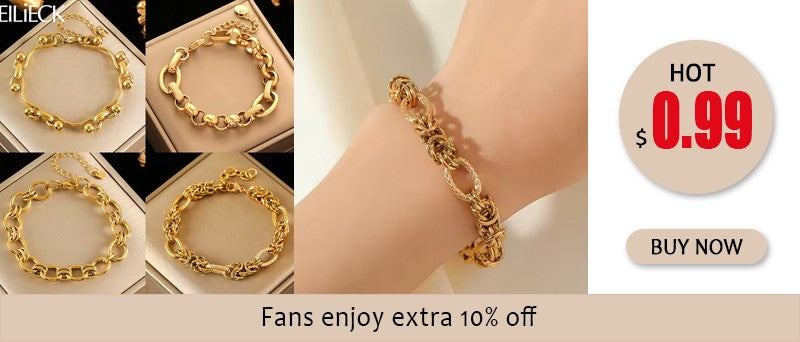 EILIECK 316L Stainless Steel Gold Color Starfish Moon Star Charm Bracelet For Women New Trendy Wrist Chain Jewelry Gift Party