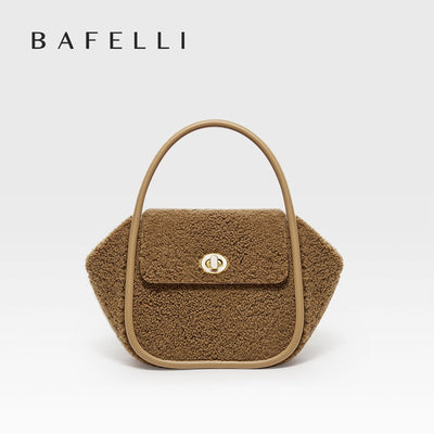 BAFELLI NEW 2025 WOMEN'S HANDBAG WINTER WOOL FASHION BENTO EVENING LEATHER ORIGINAL STYLE LUXURY BRAND PURSE SHOULDER CASUAL