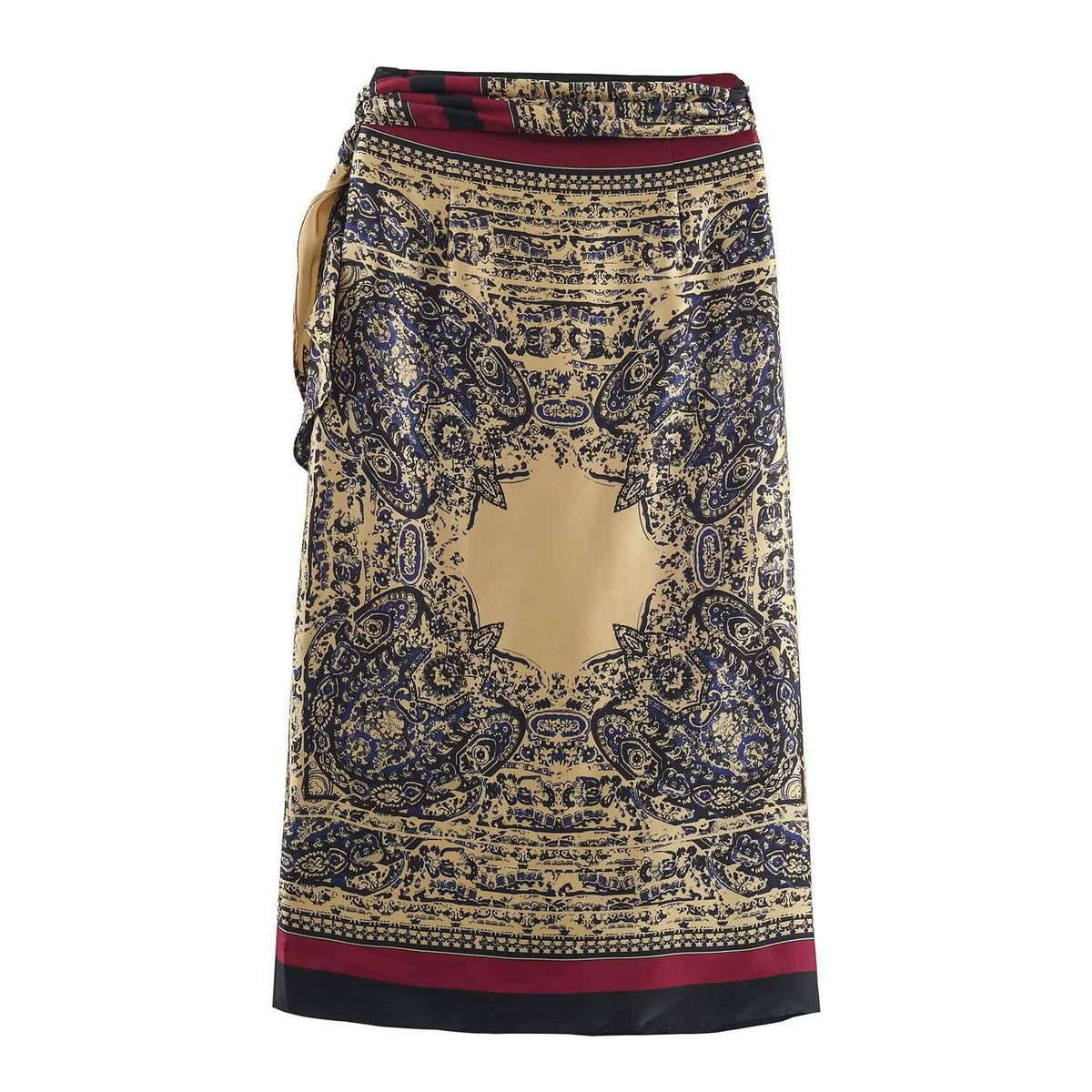 2025 autumn new women's clothing casual fashion versatile elegant temperament vacation style paisley wrapped skirt