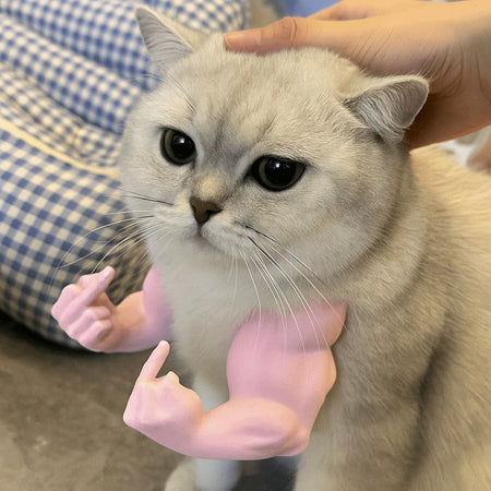 3D Printed Cat Muscle Arms Funny Finger Cosplay Prop Realistic Neck Arm Covers for Halloween Party Costume Pet Photo Shoot