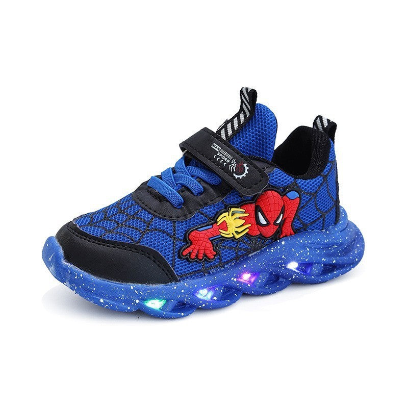 Popular Design Led Lighting Shoes Spring/autumn Baby Boys Sports Casual Shoes Fashion New Style Spider Man Children's Sneakers