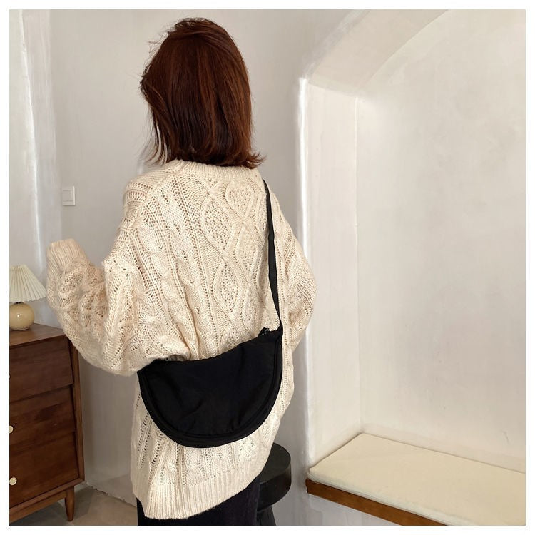 Upgraded Version Simple Design Women's Messenger Bag Nylon Hobos Small Shoulder Bags Vintage Female Girls Purse Cloth Handbags