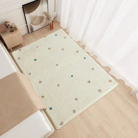 Modern Minimalism Bedroom Fluffy Carpet Area Carpets Living Room Children Girl Room Soft Rug Non-Slip Washable Mat