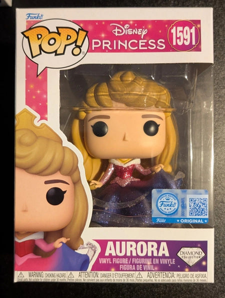 Pop! Disney Princess Aurora (Diamond) #1591 Action Figure Funko Collectible Vinyl Figures Model Toys Q Version Statue Doll Gifts