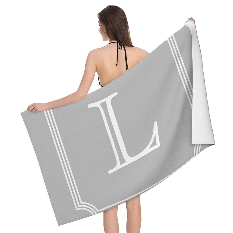 Home bath towels for the body towels bathroom letters and flower quick drying microfiber beach towel man and women large sports