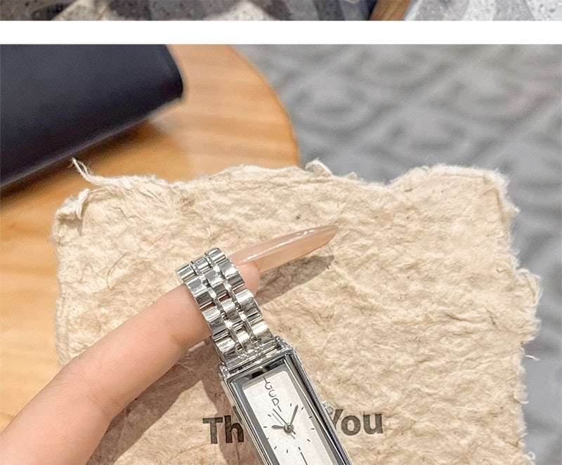 GEDI Square Watch Stainless Steel Gold Vintage Watches for Woman Luxury Elegant Waterproof Quartz Wristwatch Gifts Girlfriend