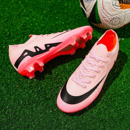 New Men Football Boots Long Spikes Ultralight Grass Cleats Match Indoor Breathable Soccer Shoes Sneakers Training Drop Shipping