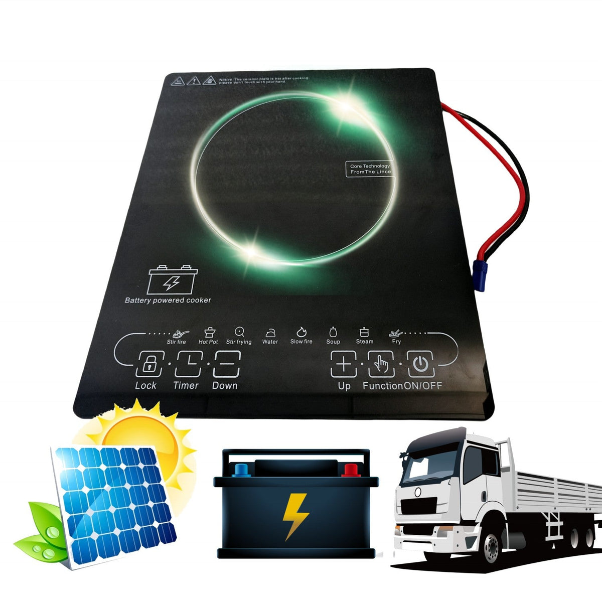 High Quality Single Burner 12V 48V Solar Electric Stove Induction Cookers 1200W 800W 700W