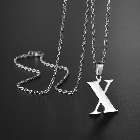 26 Alphabet Letters A-Z Name Pendant Stainless Steel Necklace Initial Minimalist Necklaces For Men Women Fashion Gifts Wholesale