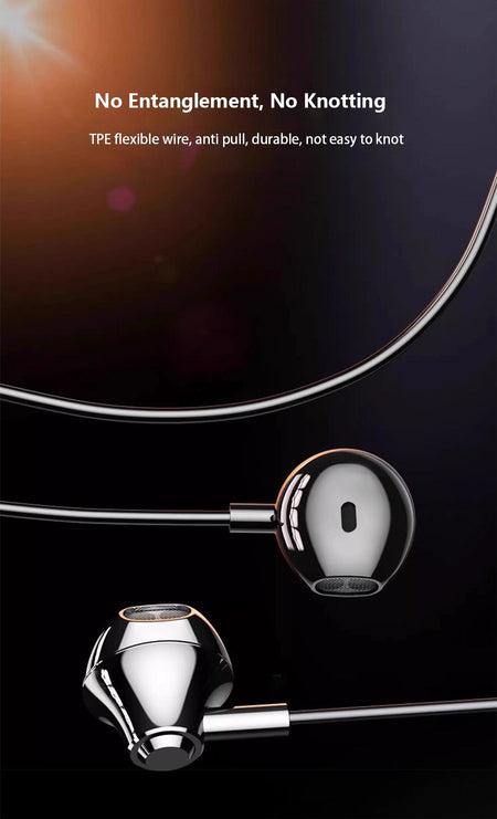 Wired Earphones USB Type C 3.5mm HiFi Headphones Bass Stereo With Volume Control Earbuds For Samsung Galaxy iPhone Huawei Xiaomi
