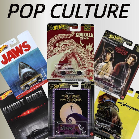 Original Hot Wheels HXD63 Pop Culture Collection Series Stranger Things Godzilla Batman Jaws Matrix Collection Cars Model Gifts