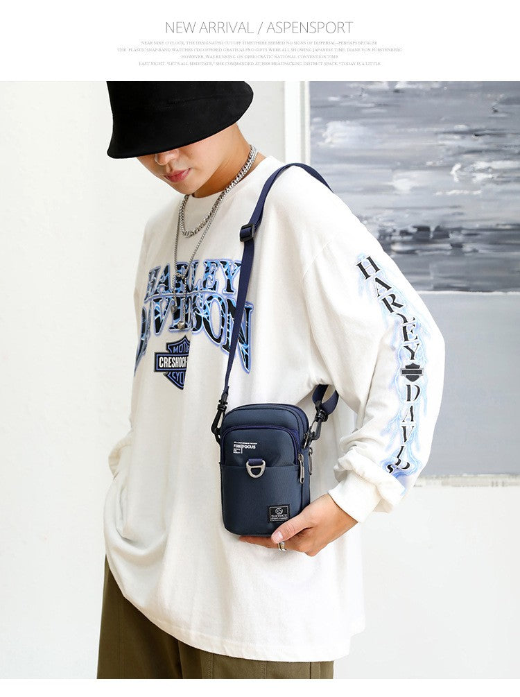 Fashion 3 Layers Men Small Shoulder Bag High Quality Durable Nylon Male Handbag Portable Messenger Bag Flap Mini Waist Bag