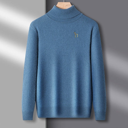 Hot Sales Autumn Winter New Men's Long Sleeve High Neck Pullover Sweater Luxury Quality Print Soft Warm Knitted Fashion Menswear