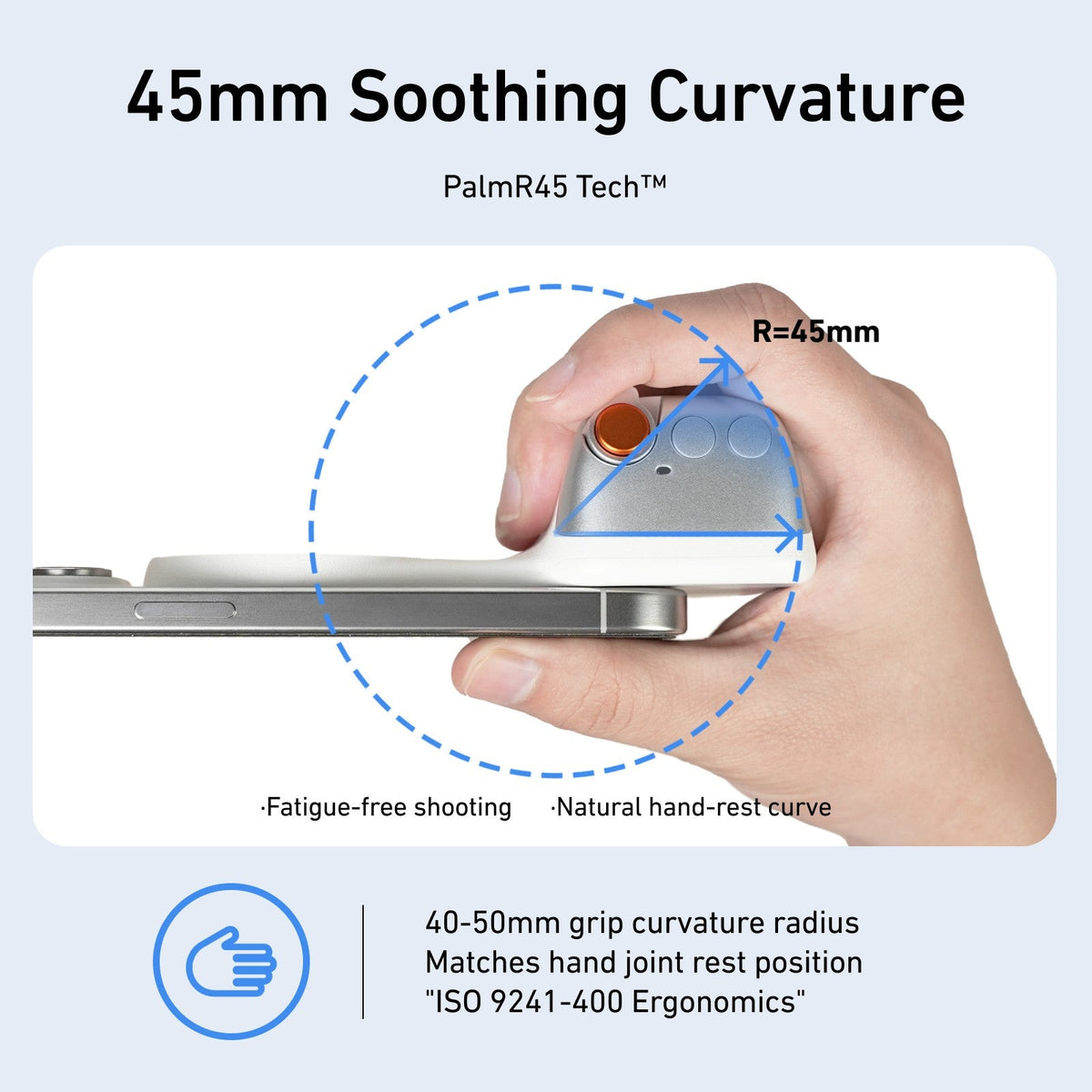 Fun Shot Magnetic Grip, Ergonomic Style Phone Camera Grip with Detachable Remote, Expandable Functionality for iPhone/Android