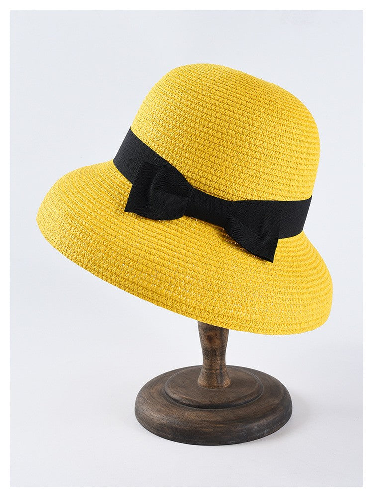 USPOP New women sun hats fashion bow straw hats casual summer wide brim drooping beach hat female summer hat