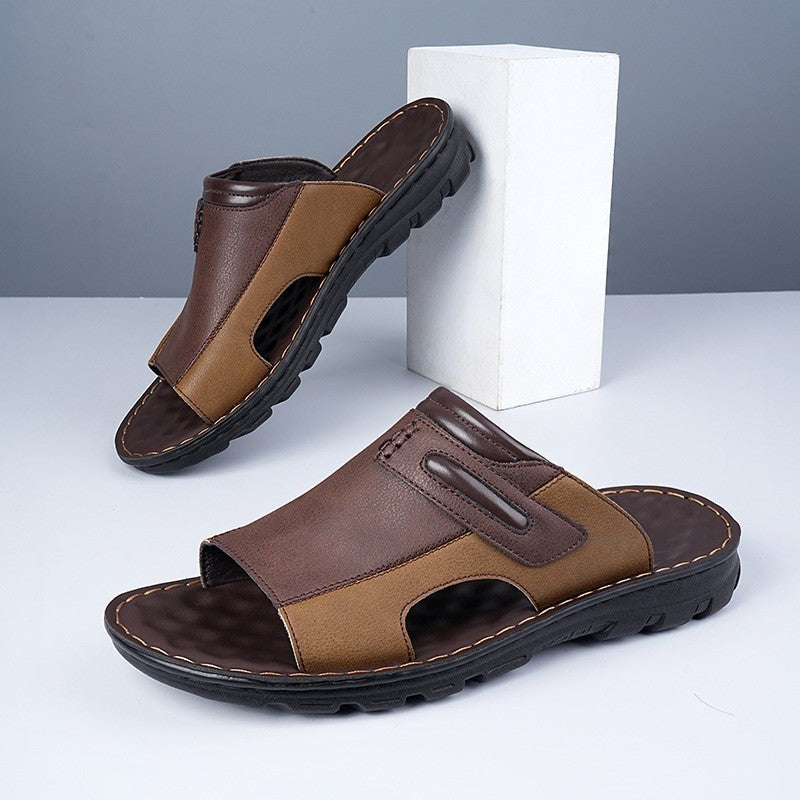 Men's sports shoes, summer casual shoes, beach sandals, slippers, outdoor walking, comfortable, leather, fashionable, lightweigh