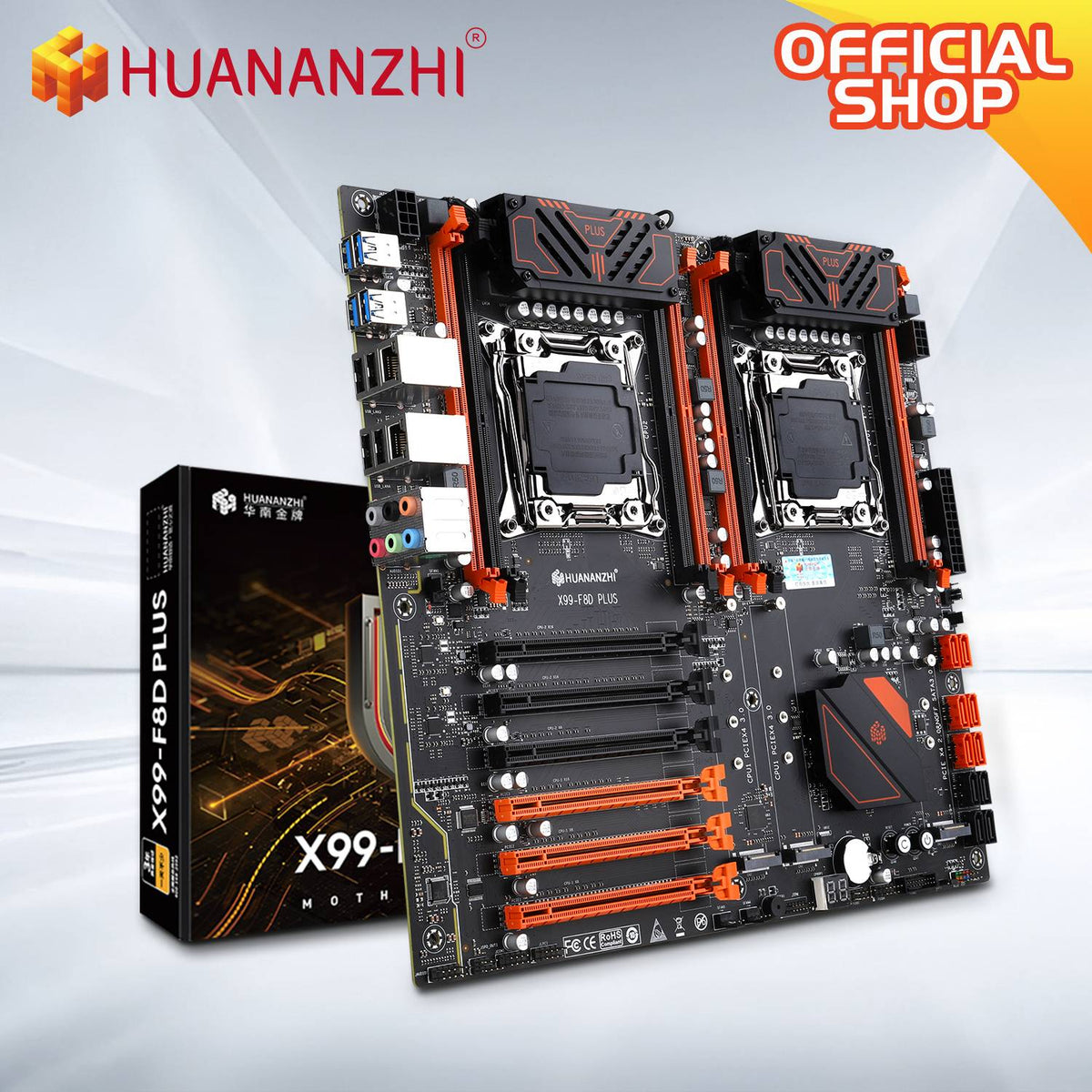 HUANANZHI X99 F8D PLUS LGA 2011-3 XEON X99 Motherboard support Intel Dual CPU E5 2640 2666 2670 2696 V3 V4 DDR4 RECC NVME NGFF