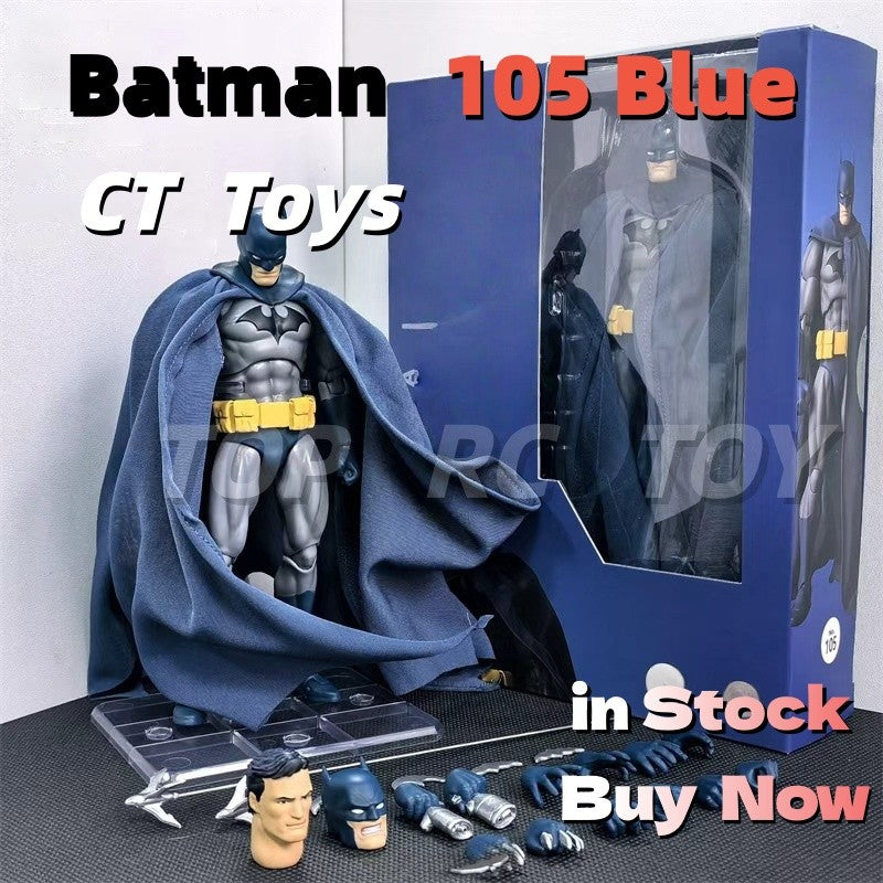 CT Toys Batman Mafex 126 Blue 1/6 Scale Action Figure DC Batman Shf Anime Collectible Figurine for Kids And Collectors Xmas Gift