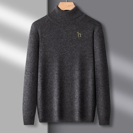 Hot Sales Autumn Winter New Men's Long Sleeve High Neck Pullover Sweater Luxury Quality Print Soft Warm Knitted Fashion Menswear