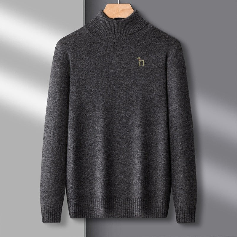 Hot Sales Autumn Winter New Men's Long Sleeve High Neck Pullover Sweater Luxury Quality Print Soft Warm Knitted Fashion Menswear