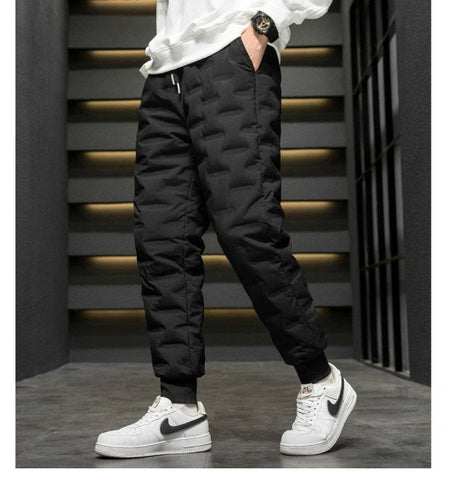 Men's down Cotton Trousers Windproof Waterproof Warm Winter Sports Loose Snowy Long Pants Youth Casual Faion Trendy  C...