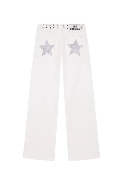 Y2K Women's Straight Leg Jeans Personalized Lucky Star Texture Retro Baggy Jeans Stylish High Street Willow Nail Low Waist Jeans
