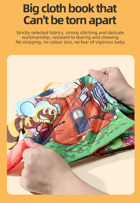 Baby Cloth Book Baby Toys 0-3 Year Old Infant Early Education Toys 6 Pages Cloth Book