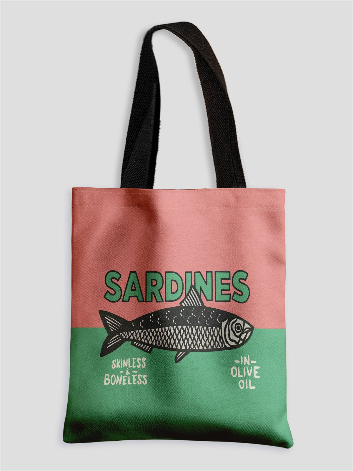 Colorful Trendy Sardines Printe Casual Handbag, Reusable Fashionable Backpack, Multifunctional Tote Bag Polyester Shopping Bag