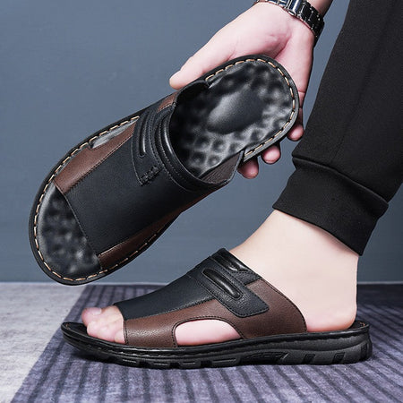 Men's sports shoes, summer casual shoes, beach sandals, slippers, outdoor walking, comfortable, leather, fashionable, lightweigh